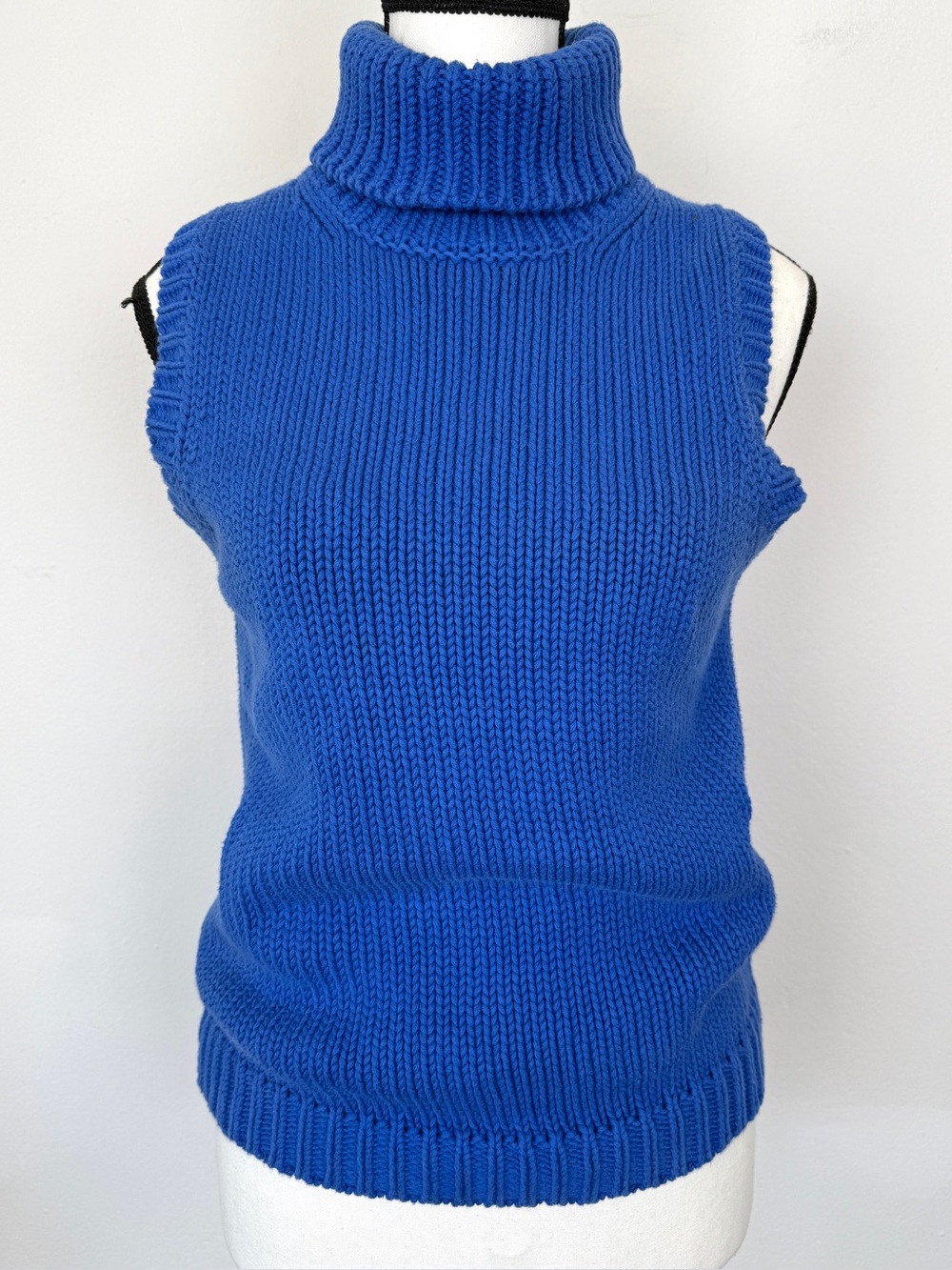 Lauren Ralph Lauren Size S Cobalt Blue Sleeveless Turtleneck Sweater Vest